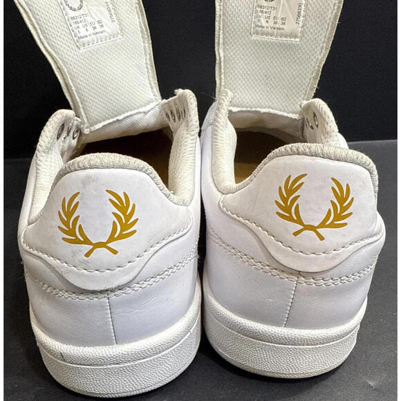 Fred Perry White Canvas Low Trainer Designer Athleisure Sneakers Shoes Womens 6 - Picture 8 of 15